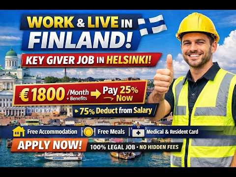 🇫🇮 Work & Live in Finland 🇫🇮 | €1800 Salary | Key Giver Job | #FinlandJobs #workabroad