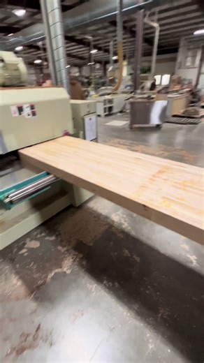 Running a 16 foot shuffleboard table top through the planner #shuffleboard #gameroom #woodwork #big