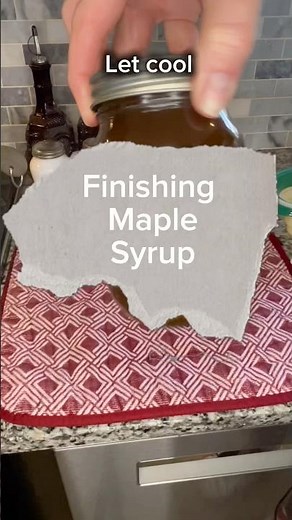 Finishing maple syrup #maplesryup #homesteadlife #homemade