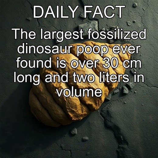 The largest fossilized dinosaur poop ever found is over 30 cm long and two liters in volume