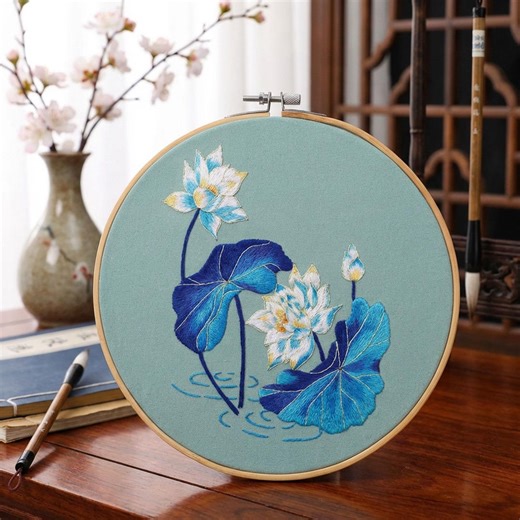 Chinese Floral Embroidery Hoop Art, Peony Orchid Lotus Wall Decor, Handmade Oriental Needlework - Etsy