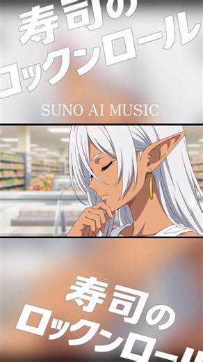 寿司のロックンロール （ダークエルフと寿司編 ショートムービー） #shorts #ai音楽 #suno #aiアニメ