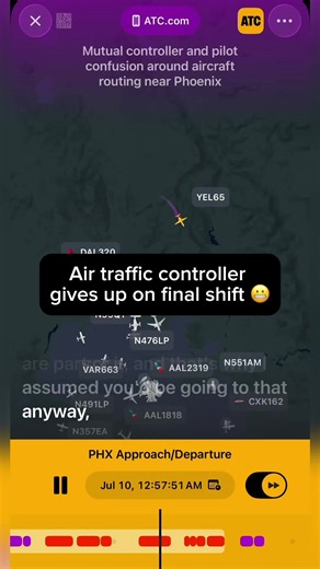 Phoenix approach controller gives up on his final shift 😬 #atcapp #atc #pilotlife #avgeek #aviation