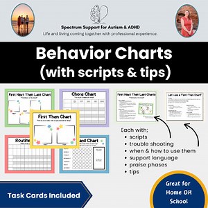 Visual Reward Routine Chore Chart Cue Cards for Behavior Management Support