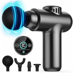 Muscle Massage Gun, Massager, 30 Speed Levels, 6 Massage Heads Percussion Massage Gun For Muscle Pain Relief, Body Shaping With Touch Screen LCD Display