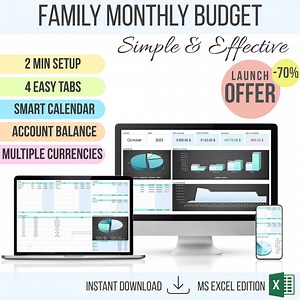 Family Monthly Budget - MS Excel Edition [instant Download Local File Family Budget Household Finance Debt Calculator] - Etsy Canada