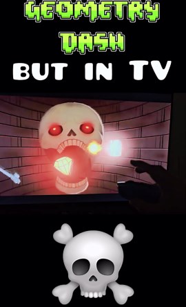 You won't believe Geometry Dash on TV! #gd #deluxe12 #gaming #games #shorts