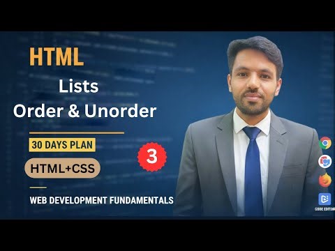 HTML Lists Tutorial | Ordered & Unordered Lists | Beginners | Hindi/Urdu