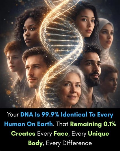 Global X Code on Instagram: "🧬 We’re Almost All The Same — And That’s the Science Behind It Humans share about 99.9% of their DNA, meaning every person on Earth is genetically far more alike than different. That remaining 0.1% — roughly a few million DNA “letters” — is responsible for the incredible diversity we see in faces, skin tones, body shapes, and even how our bodies respond to food, medicine, and disease. What’s even more fascinating is that most genetic differences don’t affect protein