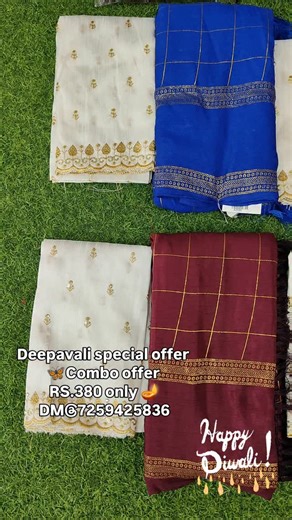Hbr Silk Mysore on Instagram: "Deepavali special offer . Shiffon sarees . Combo offer . RS.380 only . Saree full gold jerry print checks design . Contrast blouse . For Silk sarees : #SlayInSilk #BoldAndBeautiful #SilkSlay #SareeGoals #SilkStatement #SilkLove #SilkVibes #RoyalLook #SilkSareeMagic #HBR #HBR_Silk #Myosre"