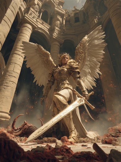 Angel's Triumph Over the Demon Horde