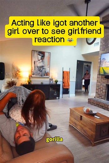Acting like I got another girl over to see girl friend reaction 🤣😂👀 #reaction #prank #family #fyp #funnyprank #scareprank #husbandwife #family