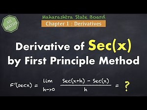 Derivative of Sec(x) by First Principle Method || Class XII Maths || Digital Master