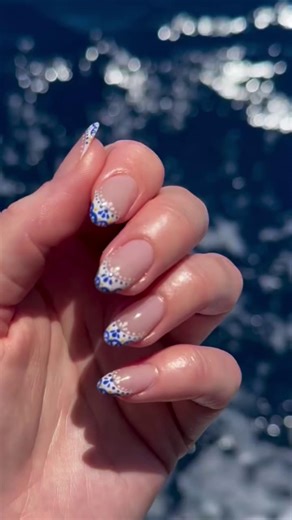 3.2K views · 21 reactions | Blue-tiful nail art ✨ @sherrienailartist uses PLEXIGEL in Soft Blush and SHELLAC in Satin Slippers, Cream Puff, Blue Eyeshadow | CND - Creative Nail Design | Facebook