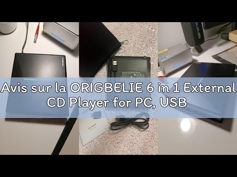 Avis sur la ORIGBELIE 6 in 1 External CD Player for PC, USB 3.0 Type C CD/DVD +/-RW External DVD Bur