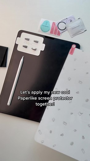 Let’s apply my new cool Paperlike screen protector together ☺️ #paperlikescreenprotector #ipadpro #ipadscreenprotector #applepencil