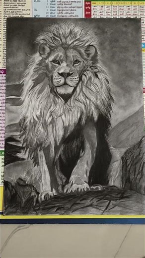 Wait for the end 🔥#Hyper realistic lion artwork #forestking #tigersketch