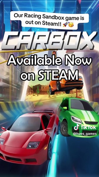 After years of work, Carbox is officially OUT on Steam! Race through fast paced challenges, unlock new cars, build your own worlds and share them with everyone! #carbox #racinggame #arcaderacing #gaming #worldbuilder