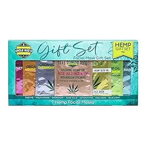 Uncle Bud's 1 of each Hemp Face masks (7 total) with pure Organic Hemp Seed Oil