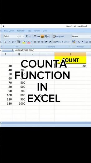 Excel COUNTA Function | Filled Cells Count Karne Ka Formula