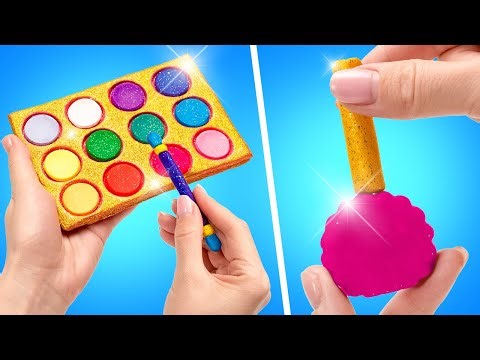 DIY Glitter Makeup Set 💄✨ Doll's Beauty Salon