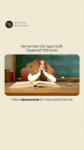Bond & Vale | PR & Global Marketing Communications on Instagram: "Taylor Swift’s Target commercial might be a few years old, but it still shows how powerful brand storytelling can be. In the ad, Swift promotes Target-exclusive merchandise tied to her Eras Tour, blending her star power with playful, relatable moments that fans remember. The ad was crafted to feel personal, connecting Swift’s image with Target’s accessible brand identity. An interesting fact: the commercial includes behind-the-sce
