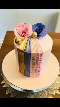 “Elegant Book Stack Cake with Roses 🌹| Perfect for Academics & Doctors”|customised cake|shortvideo