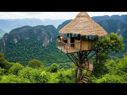 Treehouse Building Videos to Avoid Dangers 50m Above The Ground/ Start To Finish