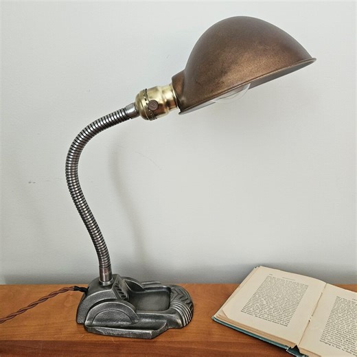 Vintage Gooseneck Desk Lamp. Antique Office Light. - Etsy