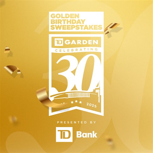 🚨 LAST CHANCE 🚨 TD Garden is turning 30 on September 30, and we're celebrating early with the Golden Birthday Sweepstakes presented by TD Bank! Enter now for your chance to win: ⁣ ⭐ Thirty (30) fans will each receive a $300 Garden Gold Gift Card⁣ ⭐ Three (3) GRAND PRIZE winners will score Bruins bench seats, Celtics VIP level tickets, AND floor seats to a concert of their choice!⁣ All winners will be announced on September 30. ⁣Enter now through September 23 at the link in bio. | TD Garden