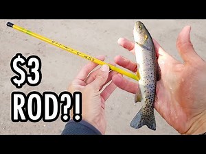 Fishing With a $3 "Tenkara" Rod! (Tenkara Fly Fishing Adventures)