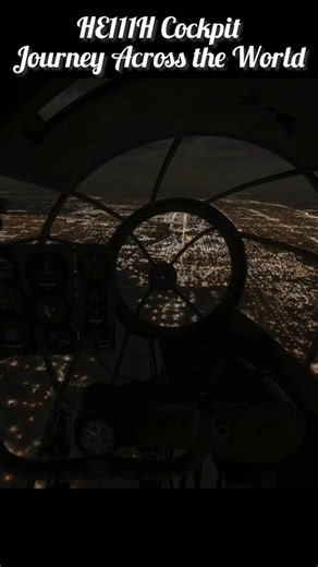 He111H Cockpit Journey | Oklahoma City, Oklahoma (Night Flight)