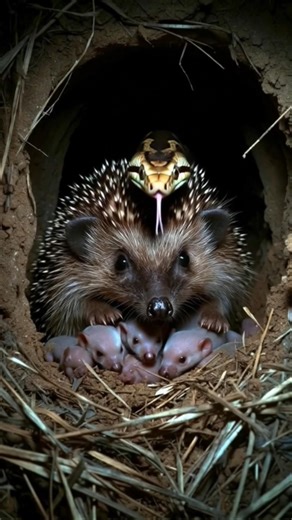 Mother Hedgehog Shields Her Babies From a Snake | Wild Burrow Survival #wildliferescue