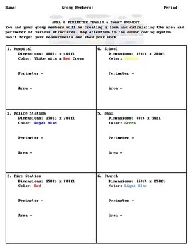 "Build a Town" - Area & Perimeter Project