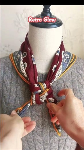Elegant Vintage Scarf Knot in Seconds | Classy Neck Style Tutorial#shortsfeed #shorts