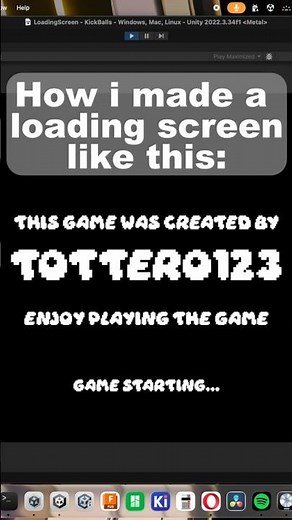 How to make cool Unity loading screen #unity #gamedesign #shorts