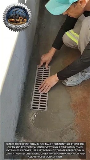 Clever Foam Trick Makes Floor Drain Installation Super Easy🧐👍#shorts #viral