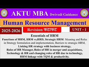 Human Resource Management MBA 2nd sem, Human Resource Management mba unit 1, #education #mbaclasses