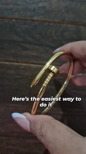 How to open a Nail bracelet | Anti-tarnish | 18K gold plated | Bangle bracelet #shorts #jewelry