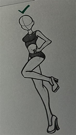 How to draw Female body pose tutorial #howtodraw #drawing #stickman #art #tutorial