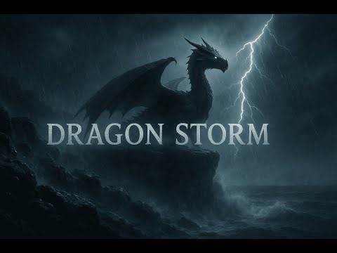 The Dragon Who Waits in the Storm 🌩 | Dark Rain & Thunder Fantasy Ambience