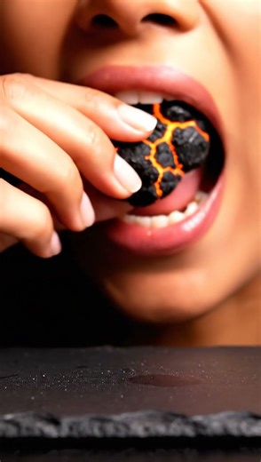 Lava-Rock Candy Eating ASMR - Volcanic Jelly Crack Loop