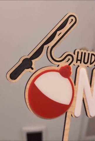 Fishing Birthday Cake Topper: Personalized First Birthday Decor - Etsy