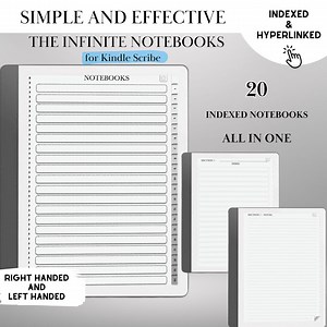 Kindle Scribe Templates Notebook | Kindle Scribe Insert | Hyperlinked PDF Minimalist Digital Notebook With Tabs | Eink Notes Organizer - Etsy