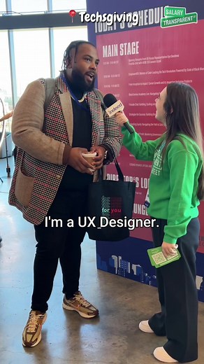How much does a #UXDesigner make? We’ll be sharing our interviews from the @techsgiving Summit in📍Washington, DC all week! Stay tuned 💚 #salarytransparentstreet #paytransparency #salarytransparency #uxdesignerjob #uxdesignerpay | Salary Transparent Street