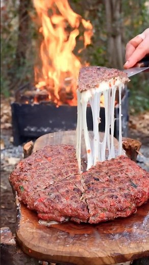 Campfire-Cooked Meat Bomb That Looks Insane