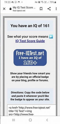 My IQ According To https://www.free-iqtest. net/score/6541/