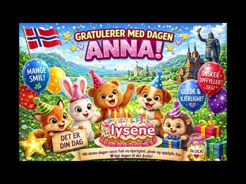 Gratulerer med dagen Anna! 🎂 En personlig bursdagssang til deg 🎈
