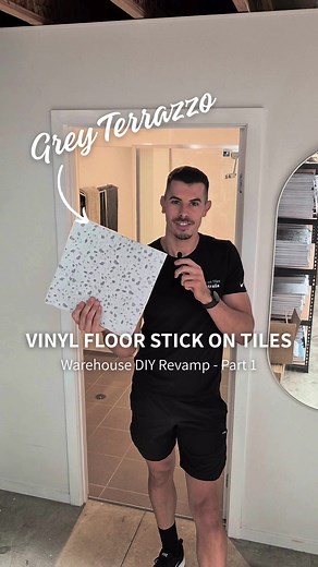 Bathroom Makeover with Peel-and-Stick Vinyl Tiles