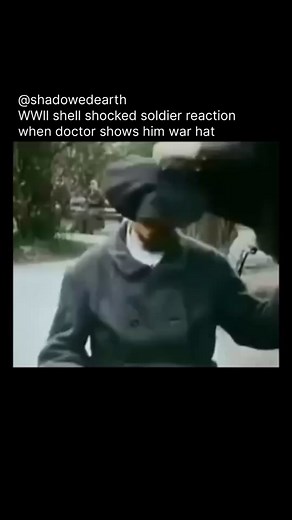 𝗦𝗵𝗮𝗱𝗼𝘄𝗲𝗱𝗘𝗮𝗿𝘁𝗵 | WWII shell-shocked soldier’s heartbreaking reaction when shown a war helmet… This isn’t just fear — it’s trauma etched into the mind.... | Instagram